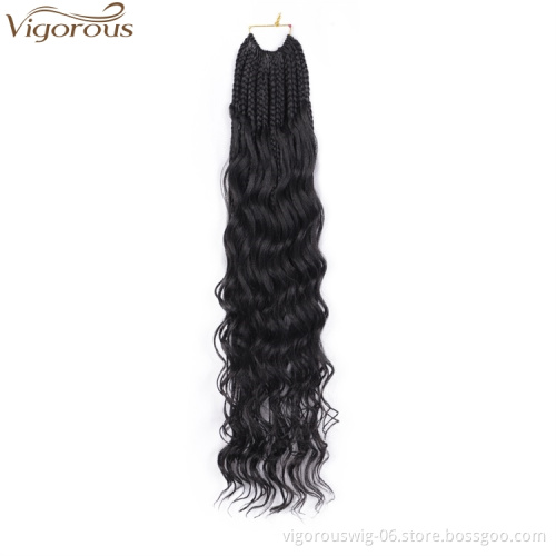 Vigorous Top Quality High Temperature Messy Goddess Box braids Synthetic Crochet Braid 18inch Braided Hair Extension For Women